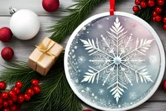 Round Christmas Ornament Sublimation|Clipart Product Image 2