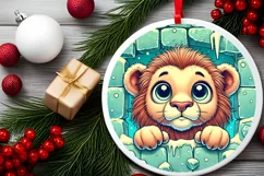 Round Christmas Ornament Sublimation|Clipart Product Image 1