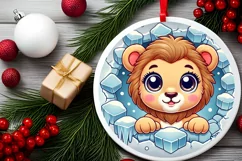 Round Christmas Ornament Sublimation|Clipart Product Image 1