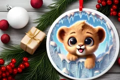 Round Christmas Ornament Sublimation|Clipart Product Image 1
