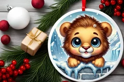 Round Christmas Ornament Sublimation|Clipart Product Image 1