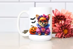 Vibrant Baby Dog Halloween Scene | Clipart Product Image 2