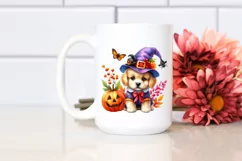 Vibrant Baby Dog Halloween Scene | Clipart Product Image 2