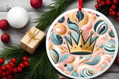 Round Christmas Ornament Sublimation|Clipart Product Image 2