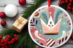 Round Christmas Ornament Sublimation|Clipart Product Image 2