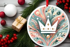 Round Christmas Ornament Sublimation|Clipart Product Image 2