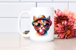 Quirky and Colorful Kitten Portrait | Clipart Product Image 2