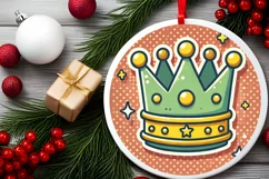 Round Christmas Ornament Sublimation|Clipart Product Image 1