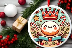 Round Christmas Ornament Sublimation|Clipart Product Image 1