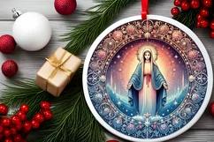 Round Christmas Ornament Sublimation|Clipart Product Image 2