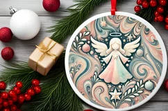 Round Christmas Ornament Sublimation|Clipart Product Image 1