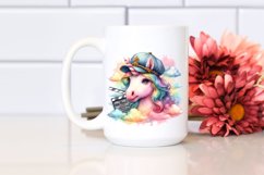 Colorful Baby Unicorn with Director Cap PNG Product Image 2