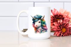 Colorful Baby Unicorn with Director Cap PNG Product Image 2