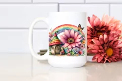 Illustration Fairy House Rainbow Bird Butterfly | Clipart Product Image 2