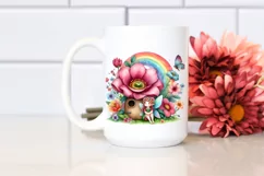 Illustration Fairy House Rainbow Bird Butterfly | Clipart Product Image 2