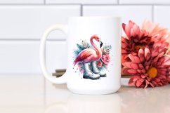 Flamingo Boots | Watercolor Clipart Product Image 2