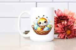 Colorful Baby Bee in Egg Basket | Sublimation | Clipart Product Image 2