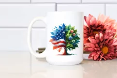 Vibrant Tree with USA Flag Colors PNG Product Image 2