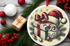 Round Christmas Ornament Sublimation|Clipart Product Image 1