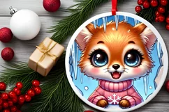 Round Christmas Ornament Sublimation|Clipart Product Image 1