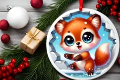 Round Christmas Ornament Sublimation|Clipart Product Image 1