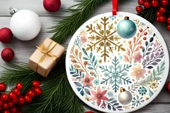 Round Christmas Ornament Sublimation|Clipart Product Image 2