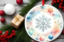 Round Christmas Ornament Sublimation|Clipart Product Image 2