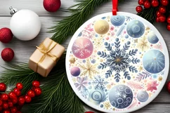 Round Christmas Ornament Sublimation|Clipart Product Image 2