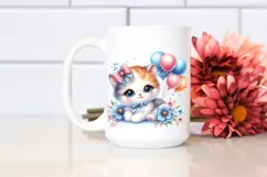 Smiling Baby Kitten with Balloons | Clipart Product Image 2