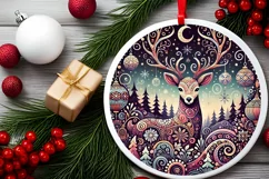 Round Christmas Ornament Sublimation|Clipart Product Image 2