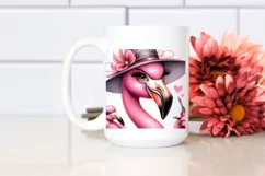 Smiling Vintage Flamingo Sticker Clipart Product Image 2