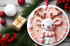 Round Christmas Ornament Sublimation|Clipart Product Image 1
