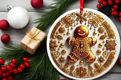 Round Christmas Ornament Sublimation|Clipart Product Image 1