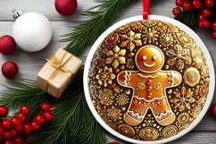 Round Christmas Ornament Sublimation|Clipart Product Image 1