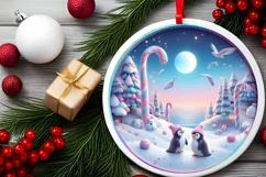 Round Christmas Ornament Sublimation|Clipart Product Image 2