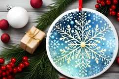 Round Christmas Ornament Sublimation|Clipart Product Image 2