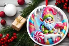 Round Christmas Ornament Sublimation|Clipart Product Image 1