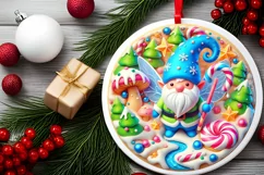 Round Christmas Ornament Sublimation|Clipart Product Image 1