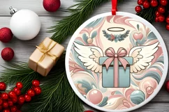 Round Christmas Ornament Sublimation|Clipart Product Image 2
