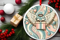 Round Christmas Ornament Sublimation|Clipart Product Image 2