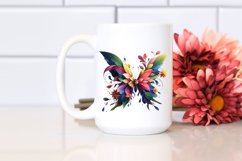 Vibrant Butterfly with Flowers PNG Product Image 2
