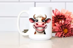 Watercolor Funny Cow Portrait | Clipart Product Image 2