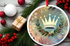 Round Christmas Ornament Sublimation|Clipart Product Image 1