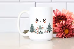 Cute Winter Rhino Christmas Tree PNG Product Image 2