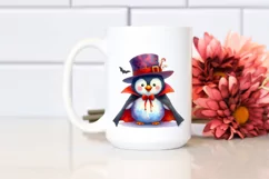 Colorful Watercolor Penguin Vampire Clipart Product Image 2