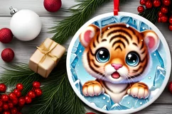 Round Christmas Ornament Sublimation|Clipart Product Image 1
