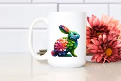 Vibrant Bunny with Flowers PNG Product Image 2