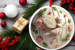 Round Christmas Ornament Sublimation|Clipart Product Image 2