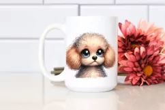 Cute Watercolor Baby Poodle Clipart Product Image 2
