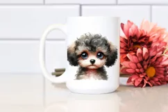 Cute Watercolor Baby Poodle Clipart Product Image 2